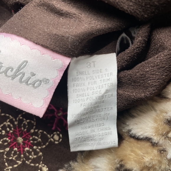 Pistachio Leopard Print Reversible Puffer Coat 2T - Picture 8 of 9